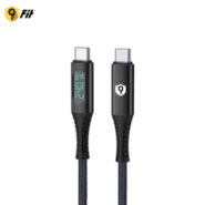 Cáp 9FIT Supreme USB-C to USB-C (USB3.2 up to 20Gbps – PD 240W – 4K – LCD) 1M Black