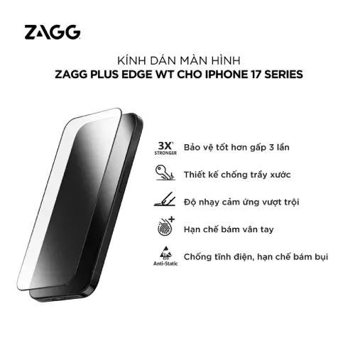 Kính cường lực ZAGG Glass Elite Edge Privacy iPhone 17 Pro Max